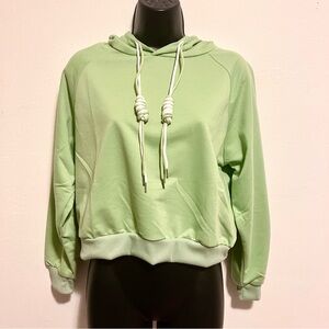 NWOT Women's Oversized Green Cropped Hoodie